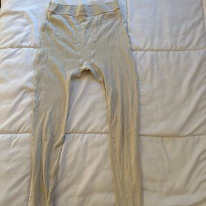 Skim Cotton Rib Leggings in Bone